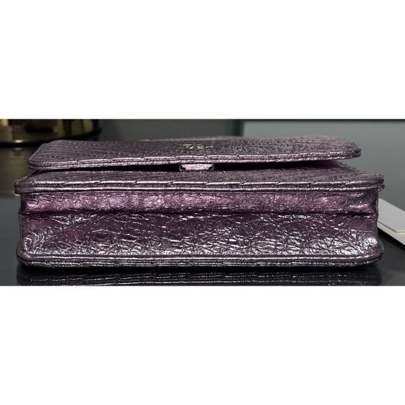 TORY BURCH MINI KIRA MOTO QUILT METALLIC TOP-HANDLE CROSSBODY, SPARKLE PINK - Picture 8 of 12